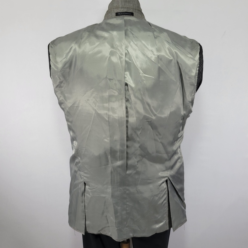 Calvin Klein‎ Men's Sport Coat Blazer Two Button Gray Herringbone Linen Wool 46R - Picture 13 of 15